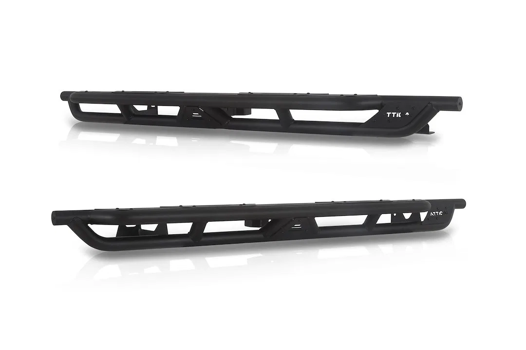 ATTJT02C104-BX – WINJET Nerf Bar, With Flat Plates Round Bent Textured Powder Coated Black Steel Body/ Frame Mount
